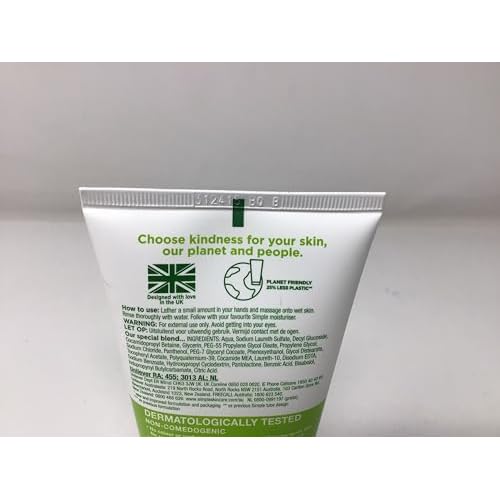 Simple Moisturizing Kind to Skin Face Wash, 5 oz (4 pack) (Bundle)