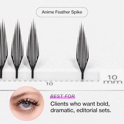 Curacoro Anime Feather Spike Lash Extensions 9-16mm CC Curl