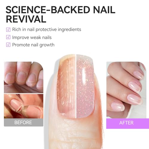 Gelike EC 6-in-1 Natural Nail Hardener & Strengthener for Damaged Nails