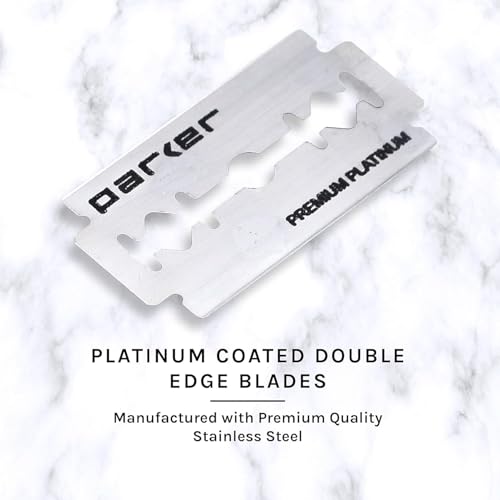 Parker, "The Convertible", Double Edge Safety Razor ? Interchangeable Open & Closed Comb Plates, Solid Brass/Chrome 93?g Handle, Customizable Shave from Mild to Aggressive