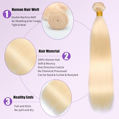 613 Blonde Straight Human Hair Bundles 22 Inch 100g