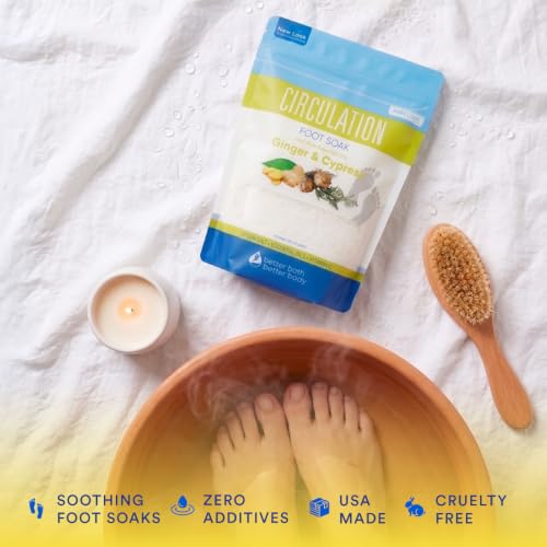 Circulation Foot Soak Epsom Salt 32oz Ginger Cypress