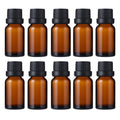 10ml Amber Glass Essential Oil Bottles with Dropper - 10 Pack