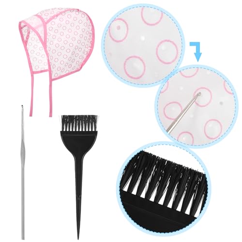 Lusofie Hair Highlighting Kit - 15 Piece Salon Dye Set with Caps & Hooks