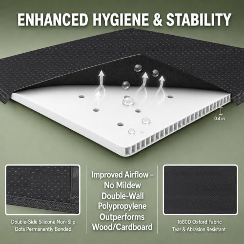 Queen Bunkie Board 60"×80" Non-Slip Foldable Mattress Support