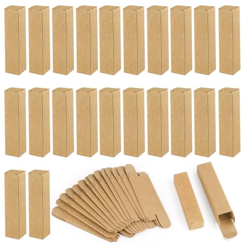 Kraft Lipstick Boxes 100 Pack - 0.78x0.78x3.34" Lip Balm Packaging