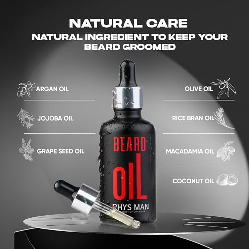 Beard Oil for Men ? Natural Beard Oil for Fuller-Looking Beard Appearance, Softens & Conditions Facial Hair, Lightweight Daily Grooming Essential, Valentines Day Gift for Him (1.7 fl oz)