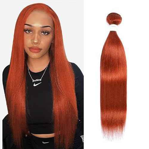 REMY Hair Brazilian Virgin 100% Human Hair Bundles Orange #350 color Hair Extension 20 Inch Straight Hair Extensions Weave Hair Human Bundles
