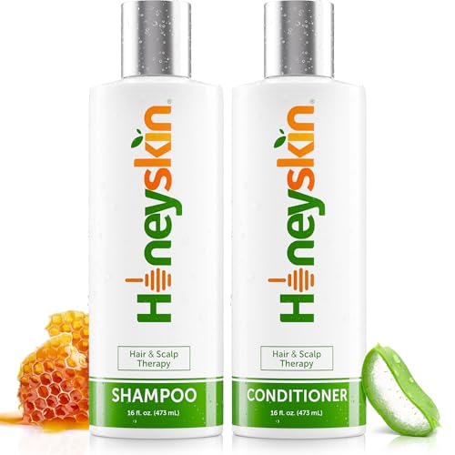 Honeyskin Organic Hair Growth Shampoo & Conditioner Set 16oz x2 - Sulfate-Free Hydrating & Thickening for Women