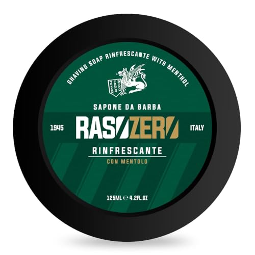 Rinfrescante Shaving Soap 125 ml ? Made in Italy Menthol Traditional Shaving Cream Soap for Men ? Refreshing Citrus Scent, Rich Lather & Smooth Comfortable Shave