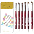 6Pcs French Tip Brush Set with Dotting Pens | Dual-Ended Nail Art