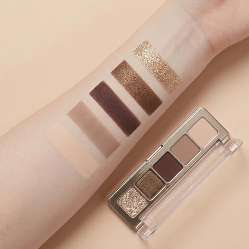 Erinde 5-Color Eyeshadow Palette - Matte & Shimmer Nude Neutrals