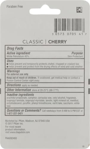 ChapStick Classic Cherry Lip Balm Tube - 0.45 Ounce, Pack of 1
