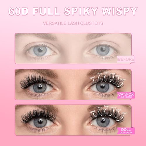 MOONKALI 60D Cluster Eyelash Extensions - D Curly 10-18MM