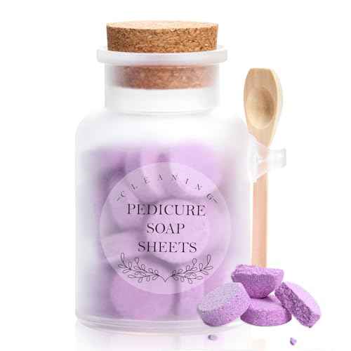 Pedicure Foot Spa Tablets 10 Oz Plastic Bath Salts Jar Foot Soak Tablets Manicure Soak Balls Softens Skin Botanicals Lavender Essential Oil Fast Dissolving Pedicure Supplies