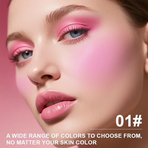 Matte Powder Blush for Cheeks ? Long Lasting Natural Face Blusher Makeup, Lightweight Blendable Cheek Color for Women, Vegan & Cruelty-Free ? #01 Pale Pink
