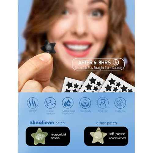 306 Counts Black Star Pimple Patches for Face, Hydrocolloid Star Acne Patches Refill, Cute Zit Covers for Face, Spot Stickers with Tea Tree, Salicylic Acid and Cica Oil
