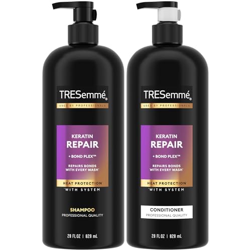TRESemm? Shampoo and Conditioner, Keratin Repair ? Bond Repair Hair Treatment, Frizz Control, 28 Oz Ea