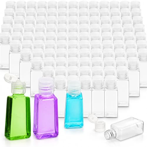 100 Pack 1 OZ Travel Plastic Bottles, Flip Cap Empty Refillable