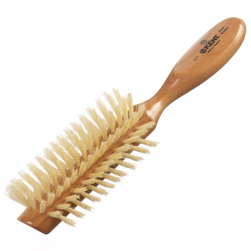 Kent LC7 Half Radial Hair Brushes for Women Curling Hair Brush Made of Cherrywood - White Natural Boar Bristle Hairbrush Adds Volume to Shoulder Length Hair - Salon Style Pure Wood Brush from Kent