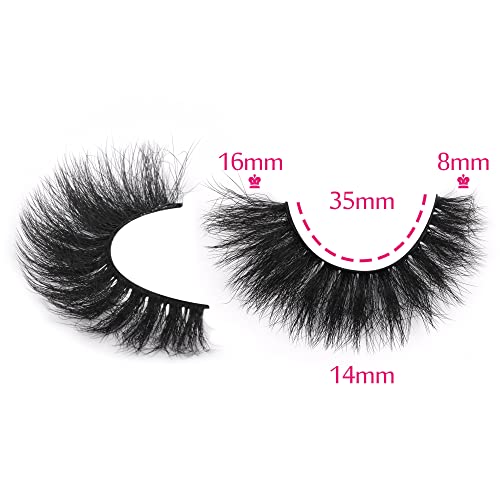 Cat Eye Mink Lashes 16mm - 7 Pairs Dramatic Volume