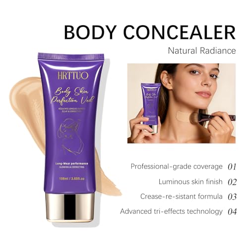 Waterproof Tattoo Cover Up Makeup with Brush – Full Coverage Body Concealer