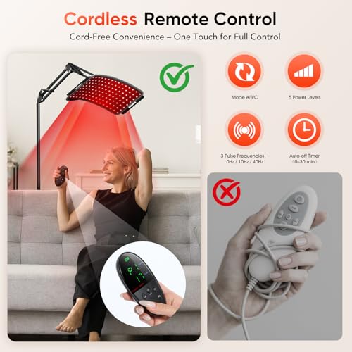 ECOVYRA Red Light Therapy Lamp with Stand - 3-in-1 Curved Panel