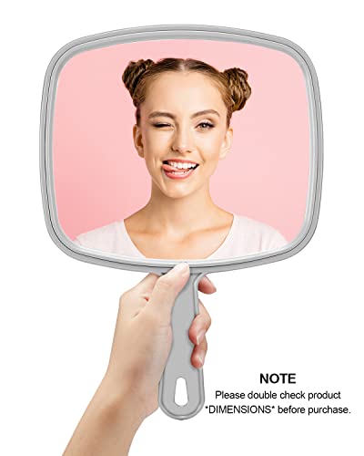 PROTECLE 12.4" x 9" Handheld Salon Mirror - Grey, Hairdressing & Barber Use