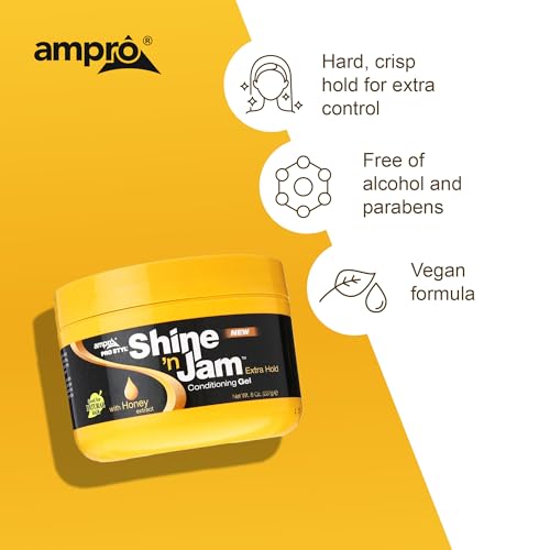 AmPro Shine-n-Jam Maximum Hold Hair Gel - 8 oz
