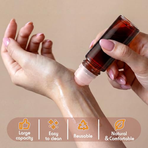 Rose Quartz Roller Bottle 50ml - Pink Crystal Essential Oil Applicator