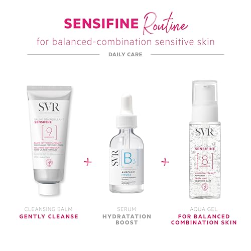 SVR Sensifine Aqua Gel Face Moisturizer with Glycerin, Aloe Vera & Panthenol. Instantly Soothe & Intensely Moisturize Normal to Combination, Sensitive Skin. Fragrance Free, 1.3 Fl.oz.