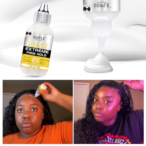 Goiple Waterproof Clear Lace Wig Adhesive with White Lace - Strong Hold 1.28 fl oz