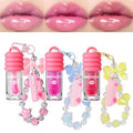 Moisturizing Lip Gloss Set - 3 Fruit Flavors with Keychain