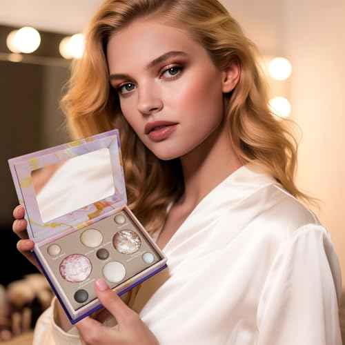 Baked Makeup Palette, Full Size 4-in-1 Face & Eye Compact with Bronzer, Blush, 2 Highlighters & 5 Eyeshadows, Highly Pigmented& Long-Wearing Formulas Travel-Friendly Beauty Essential