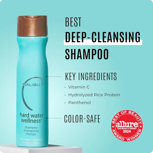 Malibu C Hard Water Wellness Remedy - Hard Water Shampoo, Conditioner & Hair Mask Packets for Removing Deposits and Impurities - Hydrating Hair Care Set (6 Ct)
