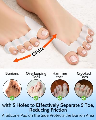 PGRODE Silicone Toe Separators for Bunion Relief & Toe Correction