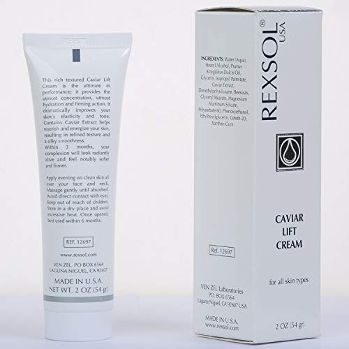 REXSOL Caviar Lift Cream | Contains Prunus Amygdalus Dulcis Oil, Glycerin, Beeswax & Caviar Extract | Improves your skin¡¯s elasticity and tone| Utmost hydration and firming action(54 gr/2 fl oz)