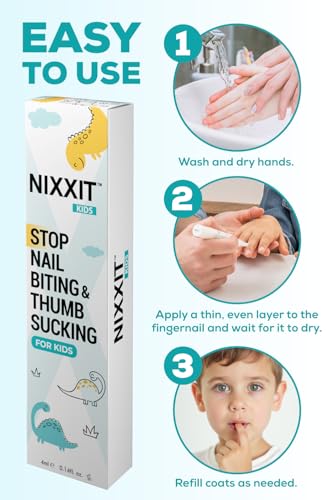 NIXXIT Nail Biting Prevention Pen for Kids - Safe & Effective