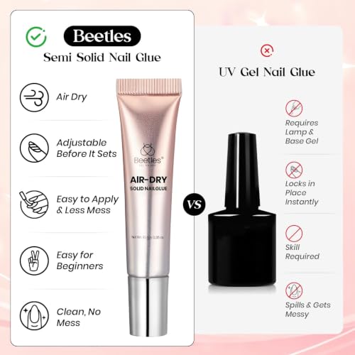 Beetles Nail Glue 10g - No UV, 5s Quick Set, 28+ Days
