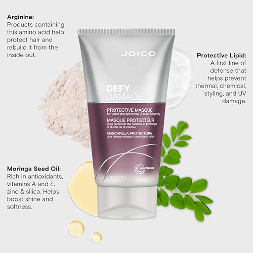 Joico Defy Damage Protective Masque | for Color-Treated Hair | Strengthen Bonds & Preserve Hair Color | with Moringa Seed Oil & Arginine