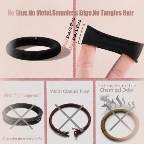 Seamless Hair Ties for Thick Curly Hair | Ouchless Elastic Ponytail Holders