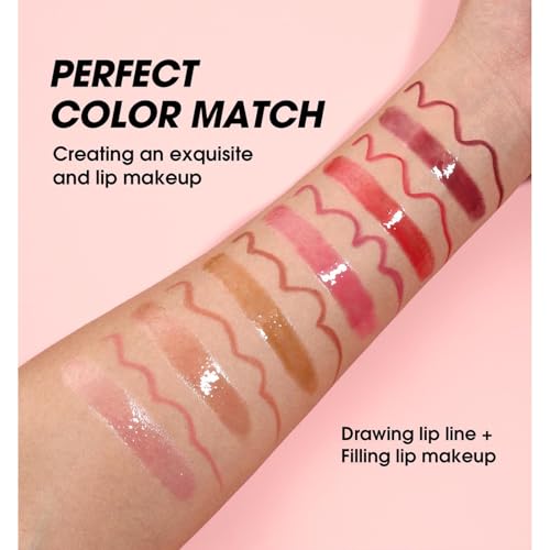 12-Color Lip Liner & Lip Gloss Set – Waterproof Matte & Glossy