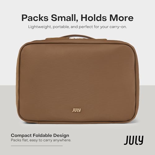 July Hanging Toiletry Bag with Hidden Hook and Toothbrush Tab - Light Brown