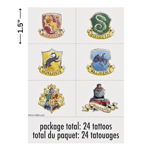 Harry Potter Tattoos Assorted Colors - Pack of 24