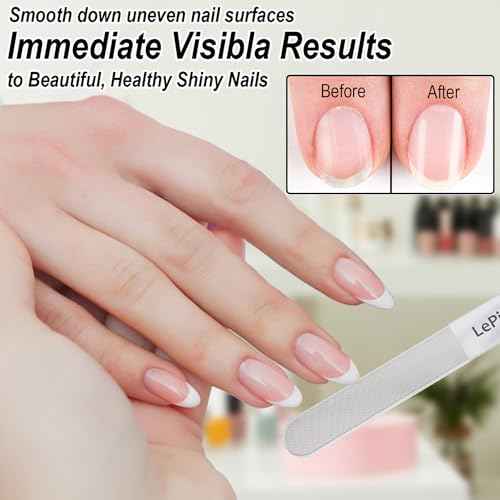 Diamond Nail File with Crystal Nail Shiner Set, Stainless Steel Nail File with Nano Glass Buffer, Metal Sapphire File with Nail Polisher, Professional Manicure Pedicure Kit for Salon Home and Travel