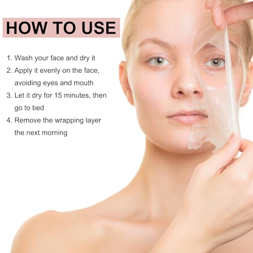 Collagen Overnight Wrapping Peel Off Facial Mask with Jelly Brush, Skin Hydration & Firming & Glowy, Improve Sagging & Dullness, Korean Skincare(75ml, 2.54 fl.oz)