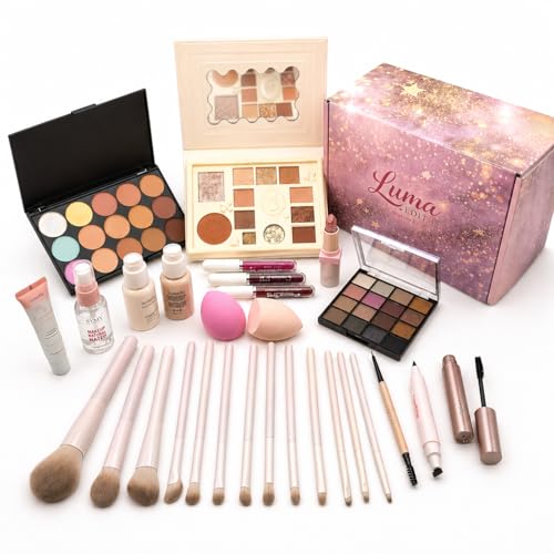 All-In-One Makeup Kit for Beginners & Teens with Eyeshadow, Foundation & Brushes