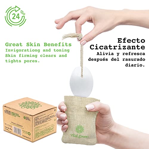 Vital Green Multipurpose Alum Crystal Bar- Eliminates Odor, Does not Stain and Fragrance-Free - Can be Used by the Whole Family - Plastic Free - 3.53 oz / 100 g (1 Unit)