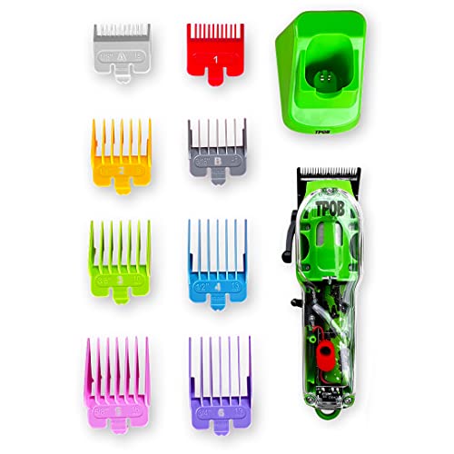 TPOB Slime 2 Professional Hair Clippers for Barbers - 6800 RPM Whisper Quiet Barber Clipper w/Color Coded Guide Combs & Fade Blade for The Closest Haircut and Beard Trim Hair Clippers for Men