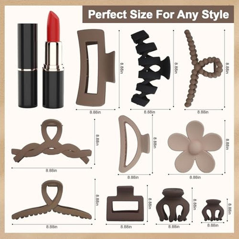 10PCS Non-Slip Hair Clips Set for Thick Hair - Versatile Styles